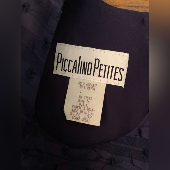 Navy Blue Belted Eyelet Dress with Peplum - Picture 8 of 9